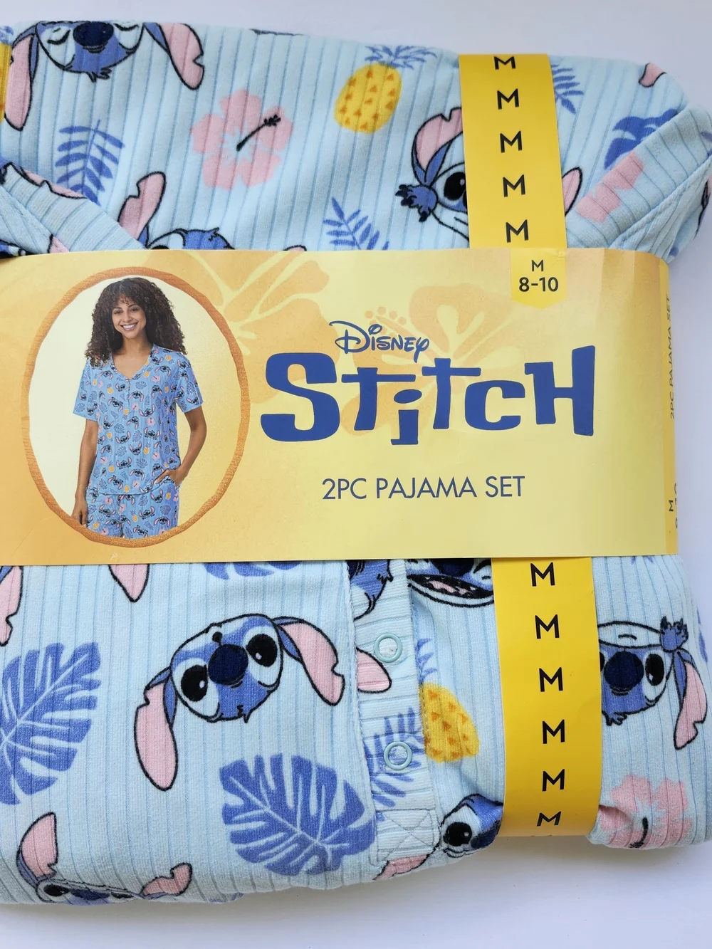Disney Womens Medium 8-10 Stitch 2-Piece Pajama Set - New - Picture 2 of 12